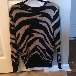 Tan and black zebra sweater